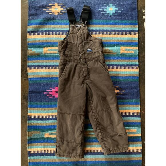 Walls Toughwear Youth Sz Sm 6-7 Insulated brown Bib Overalls work utility